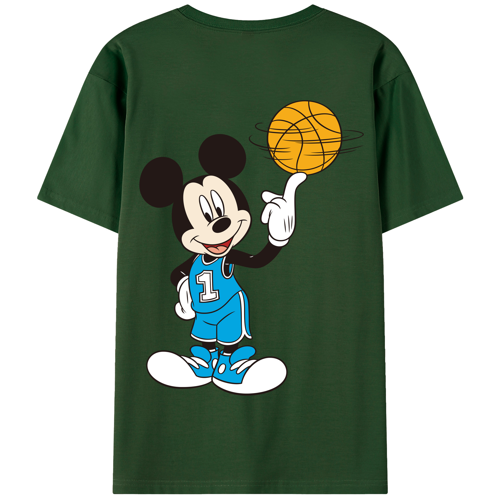（画像用） ミッキーマウス Mickey Mouse 綿100％半袖Tシャツ（背面プリント）